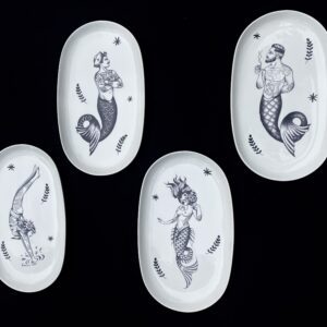 Lot de 4 assiettes Ovales