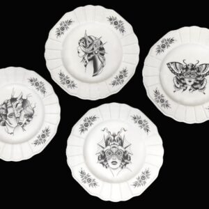 Lot de 4 assiettes rondes