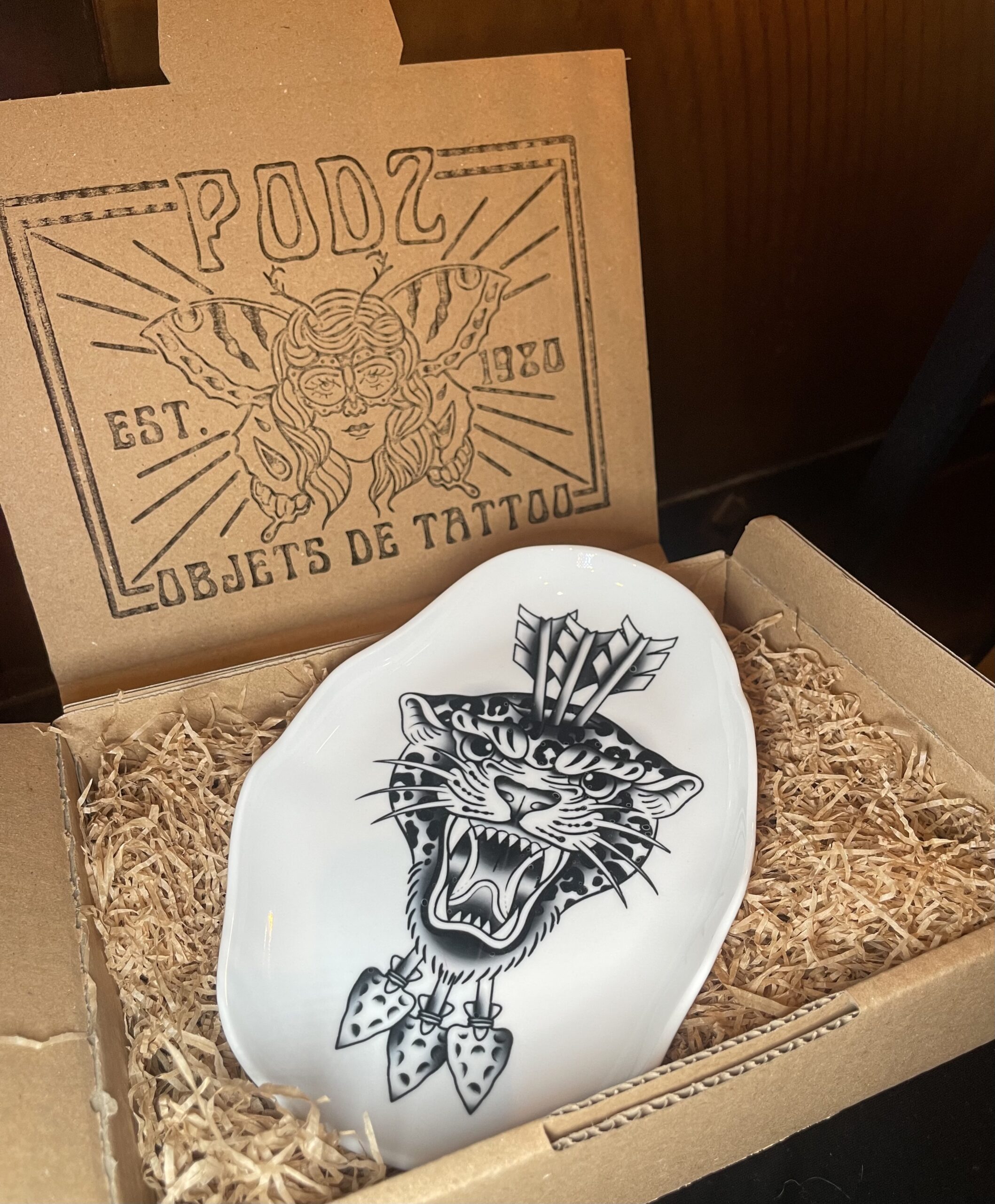 ASSIETTE VIDE-POCHES GUEPARD